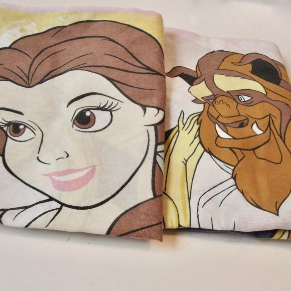 VTG Disney Beauty and the Beast 2 Standard Pillowcases Reversible Images HTF - Picture 4 of 8